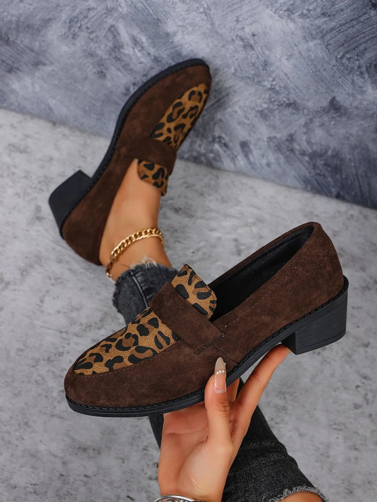 ARIA | Dames Luipaard Loafers Met Hak – Trendy, Comfortabel & Verfijnd