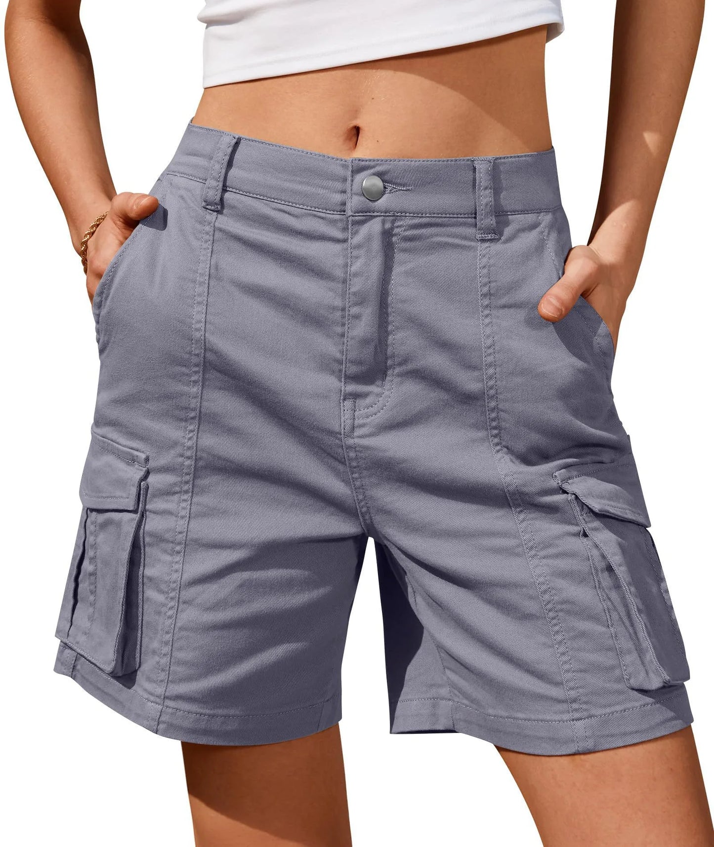 NORA | Comfortabele Dames Cargo Shorts – Hoge Taille, Stoer & Stijlvol Voor Elke Dag
