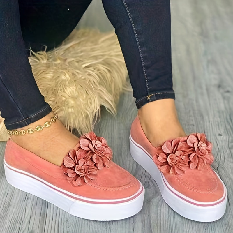 ABLA | Dames Loafers met Bloemenaccent en Platformzool