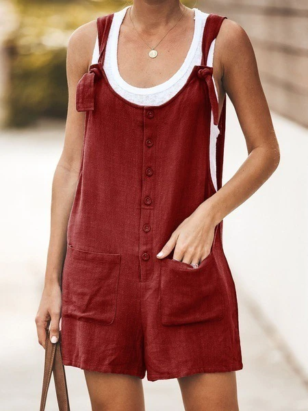 SANNE | Casual Zomer Jumpsuit Voor Dames Met Knopen en Zakken - Zomers, Luchtig & Stijlvol