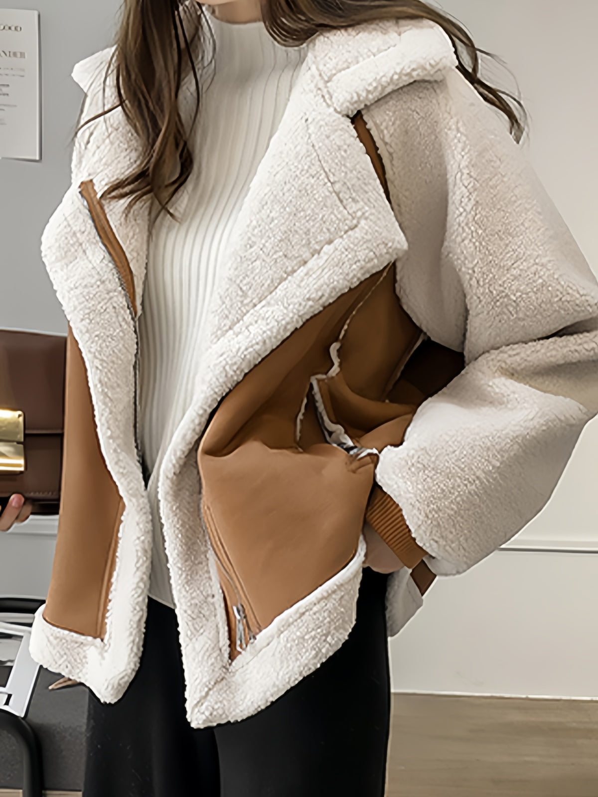 Oversized Vegan Bont Suède Jas | Luxe Warmte Met Een Vintage Touch