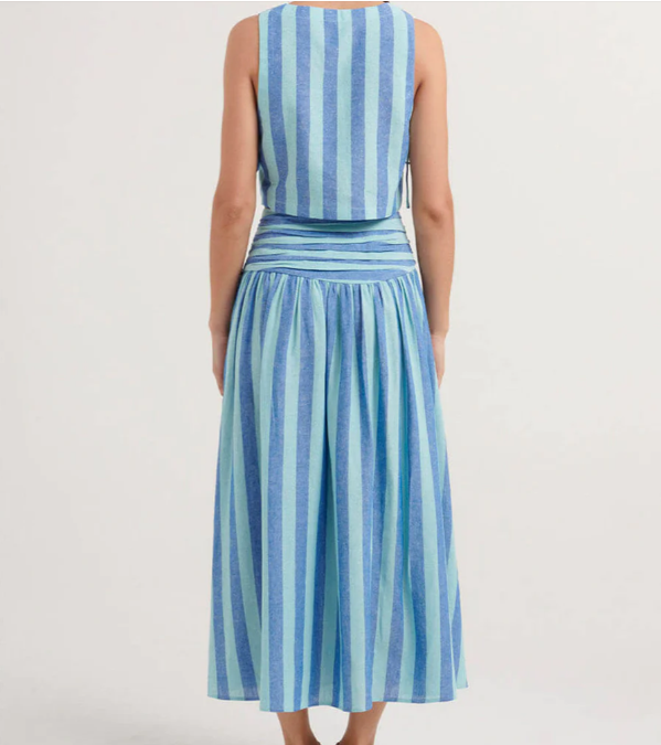 YENTEL | Gestreepte zomerset met cropped top en speels vallende rok voor dames