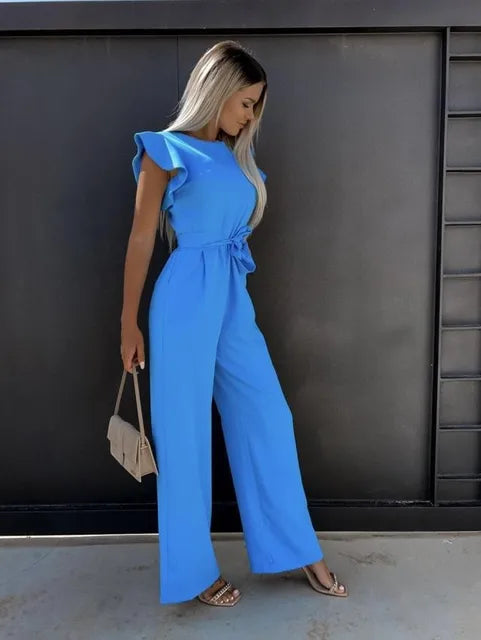 MAUDE | Chique Damesjumpsuit Met Wijde Pijpen En Tailleband – Elegant, Comfortabel, Veelzijdig