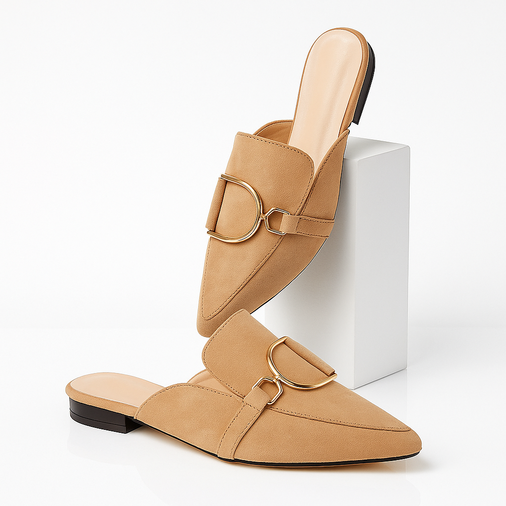 NORUEGA | Suède Instap Loafers Dames Met D-Ring Gesp – Elegant, Comfortabel & Tijdloos