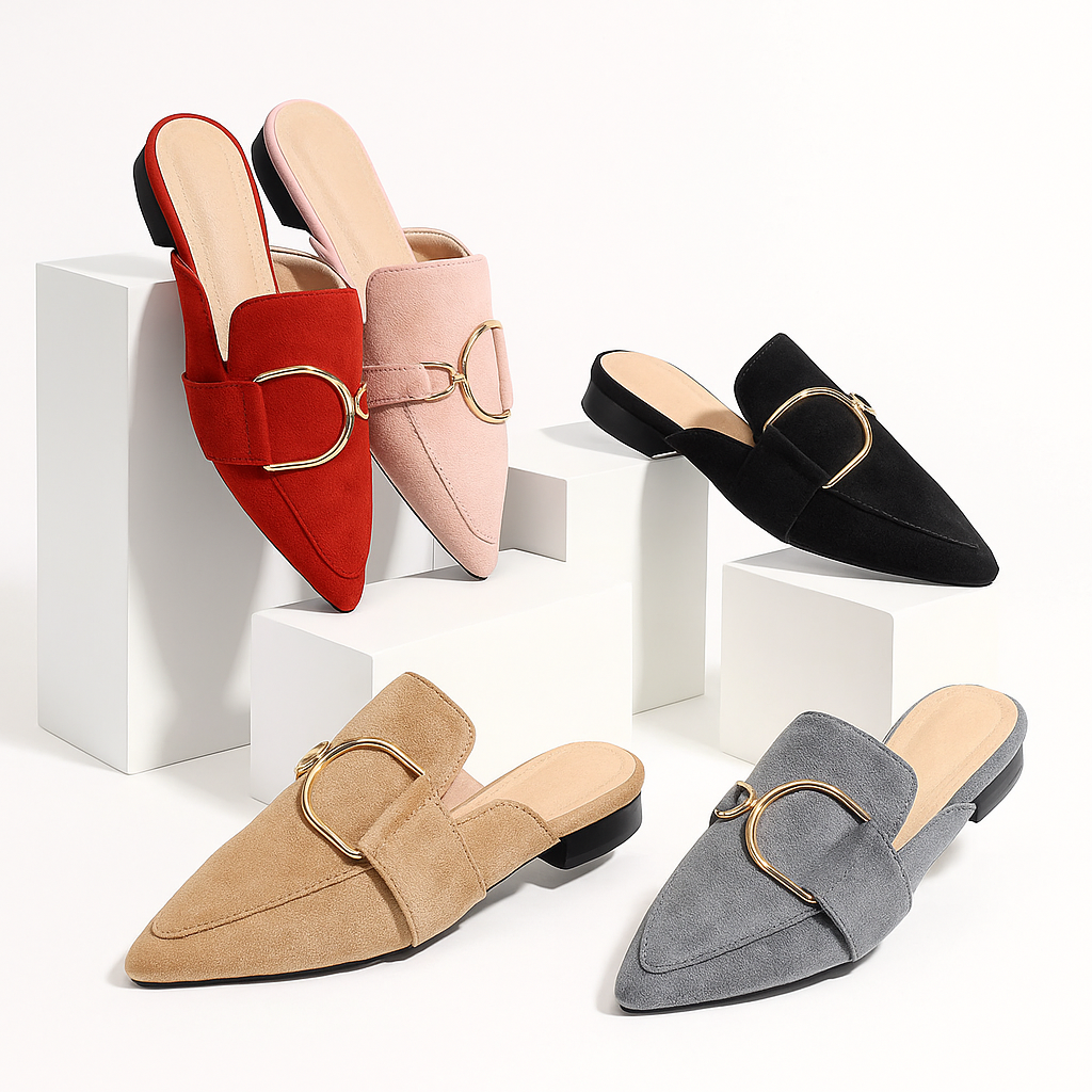 NORUEGA | Suède Instap Loafers Dames Met D-Ring Gesp – Elegant, Comfortabel & Tijdloos