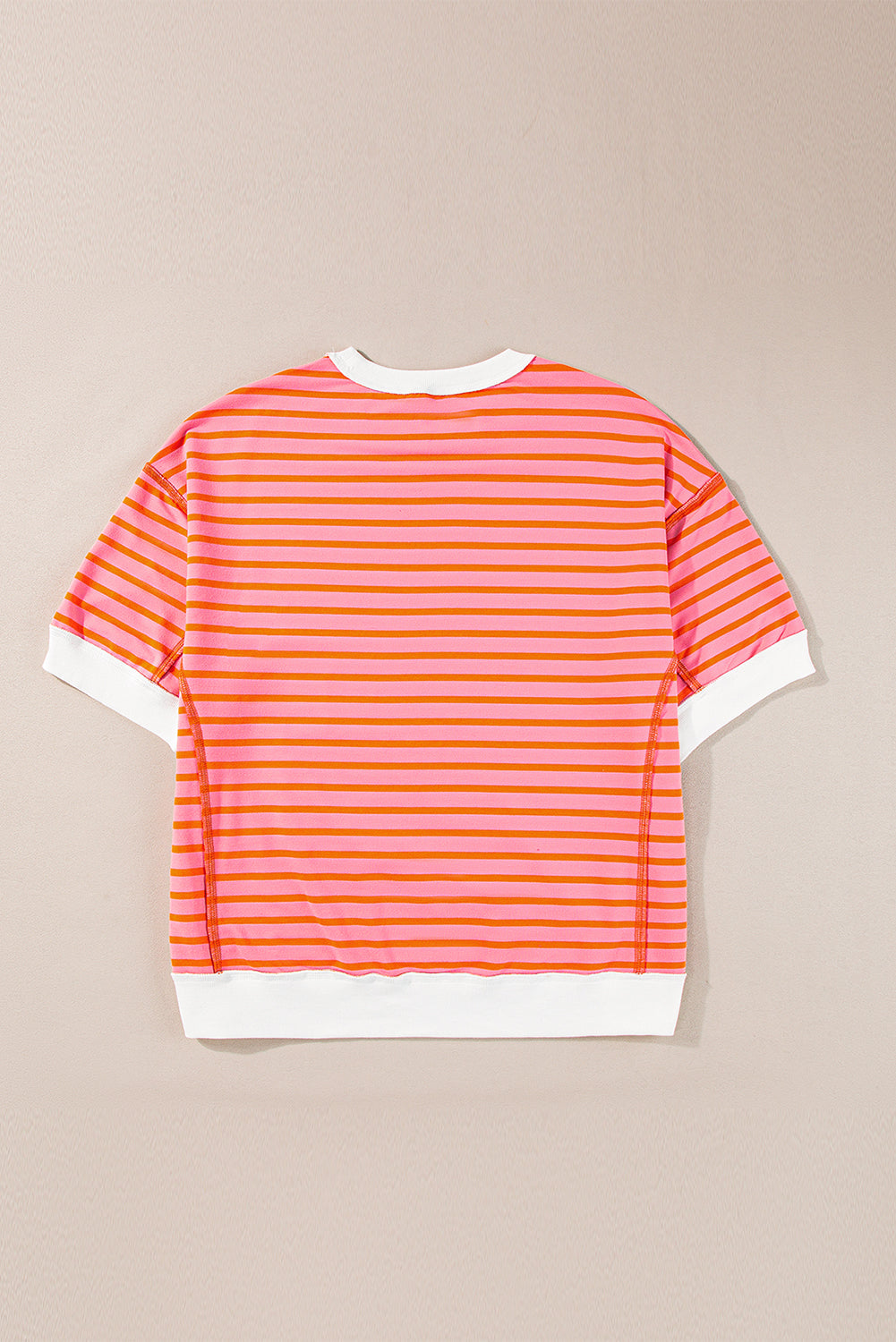 ISA | Gestreept Loose Fit T-Shirt Voor Dames Met Contrast Trim En Wijde Mouwen – Comfortabel, Casual, Stijlvol