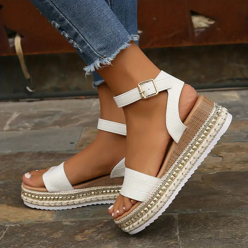 EVI | Elegante Dames Sandalen Met Stevige Zool & Gespsluiting - Stijlvol, Luchtig & Comfortabel