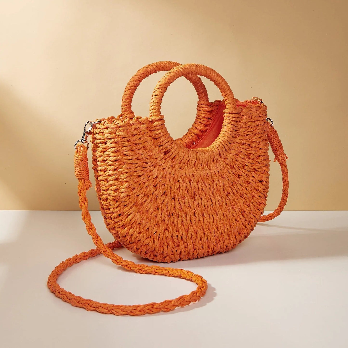 CALA | Stijlvolle Gevlochten Ronde Zomer Tas Voor Dames - Perfect Voor Vakantie & Strand