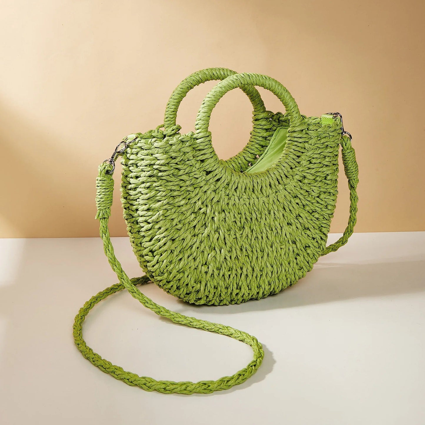 CALA | Stijlvolle Gevlochten Ronde Zomer Tas Voor Dames - Perfect Voor Vakantie & Strand
