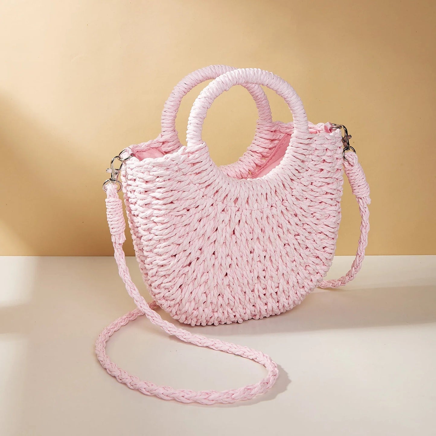 CALA | Stijlvolle Gevlochten Ronde Zomer Tas Voor Dames - Perfect Voor Vakantie & Strand