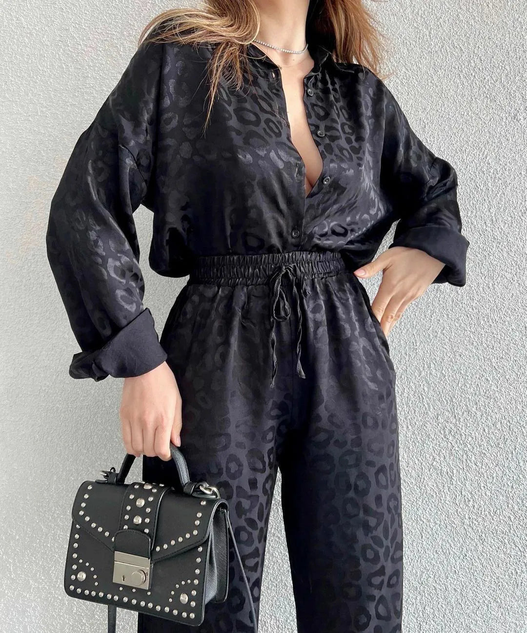 NAOMI | Satijnen Zomer SetVoor Dames met Luipaardprint – Chic, Comfortabel & Moeiteloos Elegant
