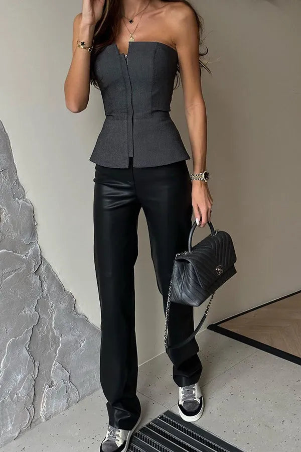 ISABEL | Luxe Dames Top Strapless Getailleerd Met Rits | Elegant En Perfect voor Stijlvolle Gelegenheden