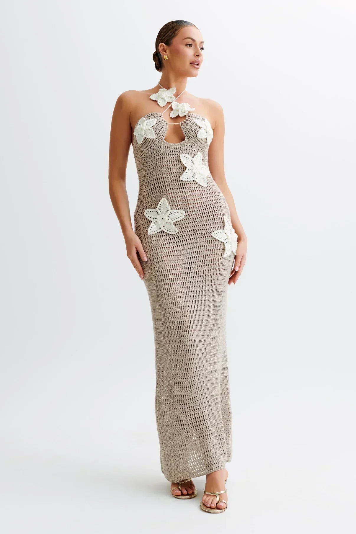 PARIS | Gehaakte Maxi Zomerjurk Met 3D Gehaakte Bloemen - Stijlvol & Perfect Voor Vakantie