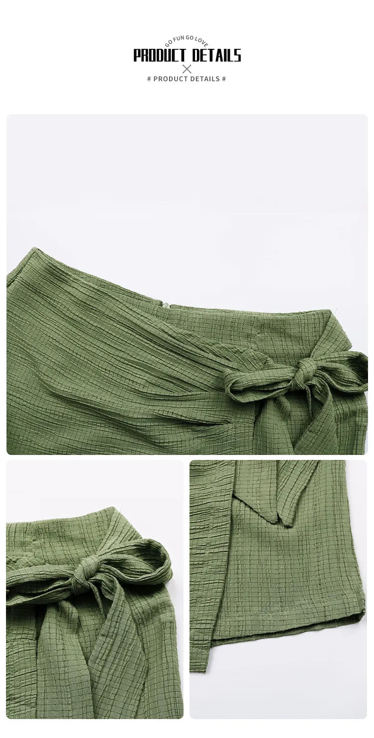 JUNE | Groene Skort Voor Dames met Strikdetail – Luchtig, Zomers & Comfort Fit