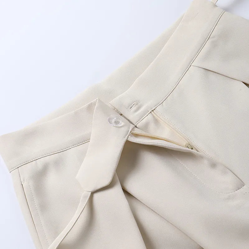 AIDA | High-Waist Dames Pantalon Met Striksluiting – Licht, Losvallend & Ideaal Voor elke Gelegenheid