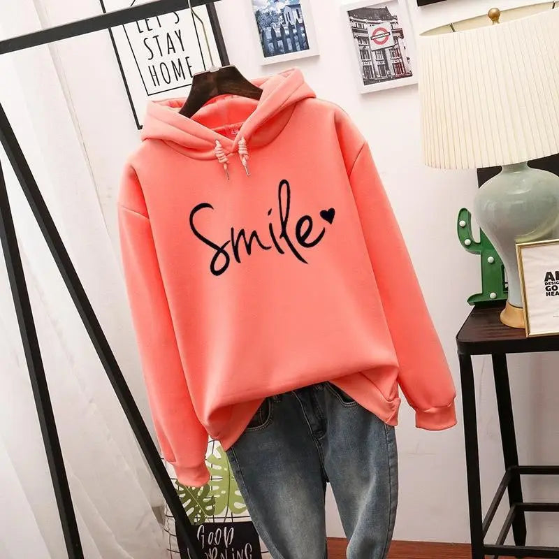 Dames Hoodie Met 'SMILE' Opdruk – Comfort, Positiviteit & Casual Stijl