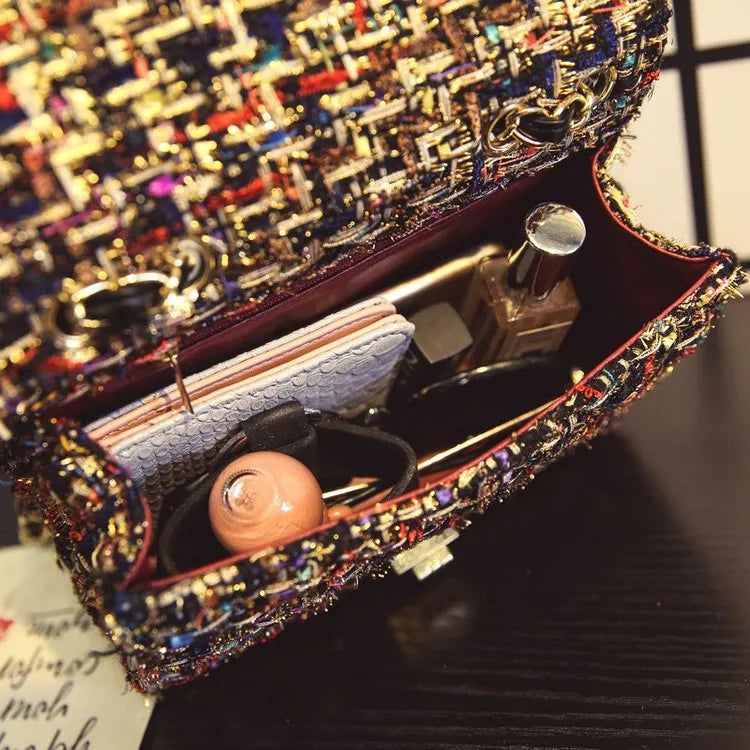 SOPHIE | Dames Schoudertas Met Geweven Textuur – Flap Sluiting & Luxe Kettingband Voor Een Elegant Design