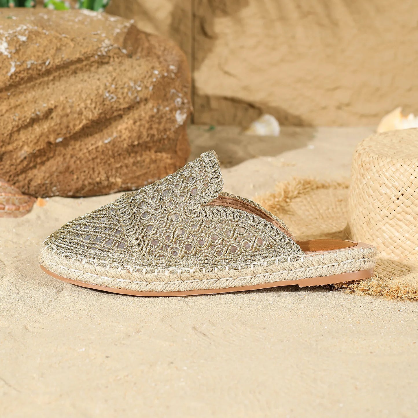 LAILA | Gehaakte Dames Instapslippers Met Espadrillezool – Vrouwelijk, Luchtig & Ideaal Voor Zomercomfort