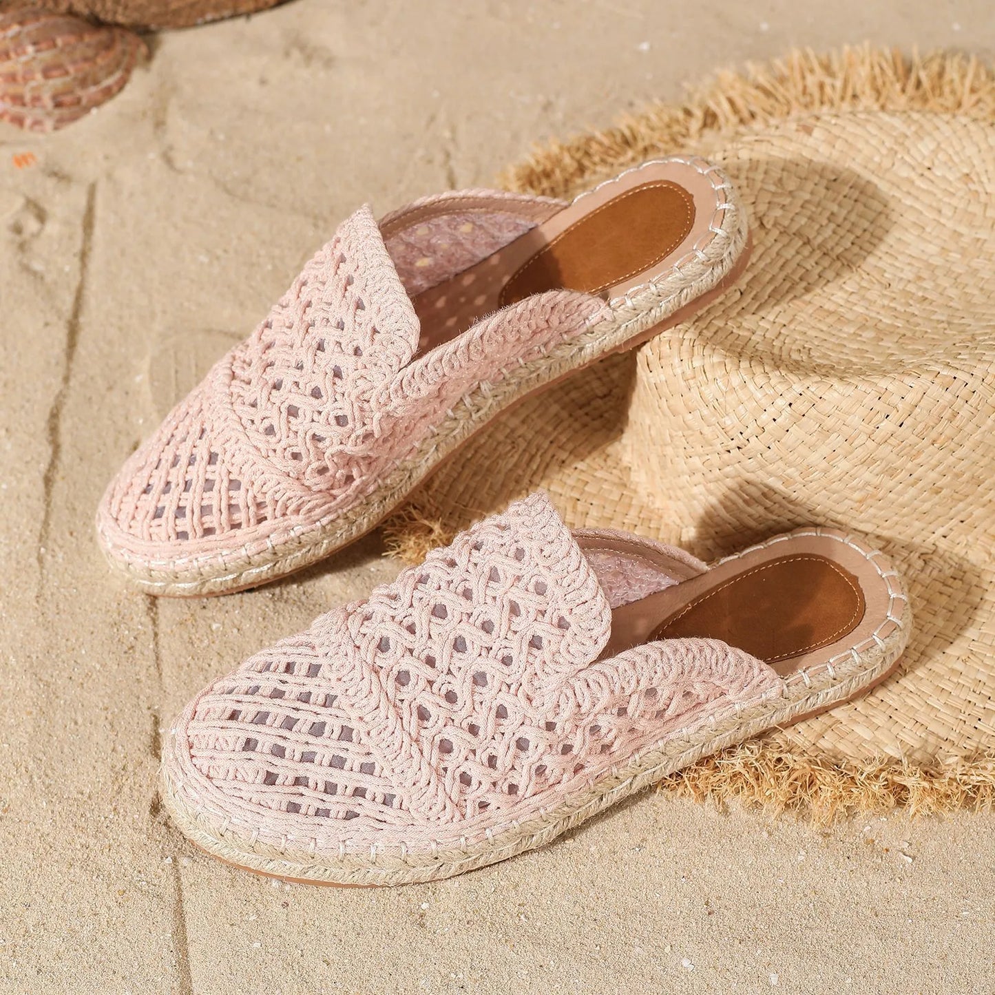 LAILA | Gehaakte Dames Instapslippers Met Espadrillezool – Vrouwelijk, Luchtig & Ideaal Voor Zomercomfort