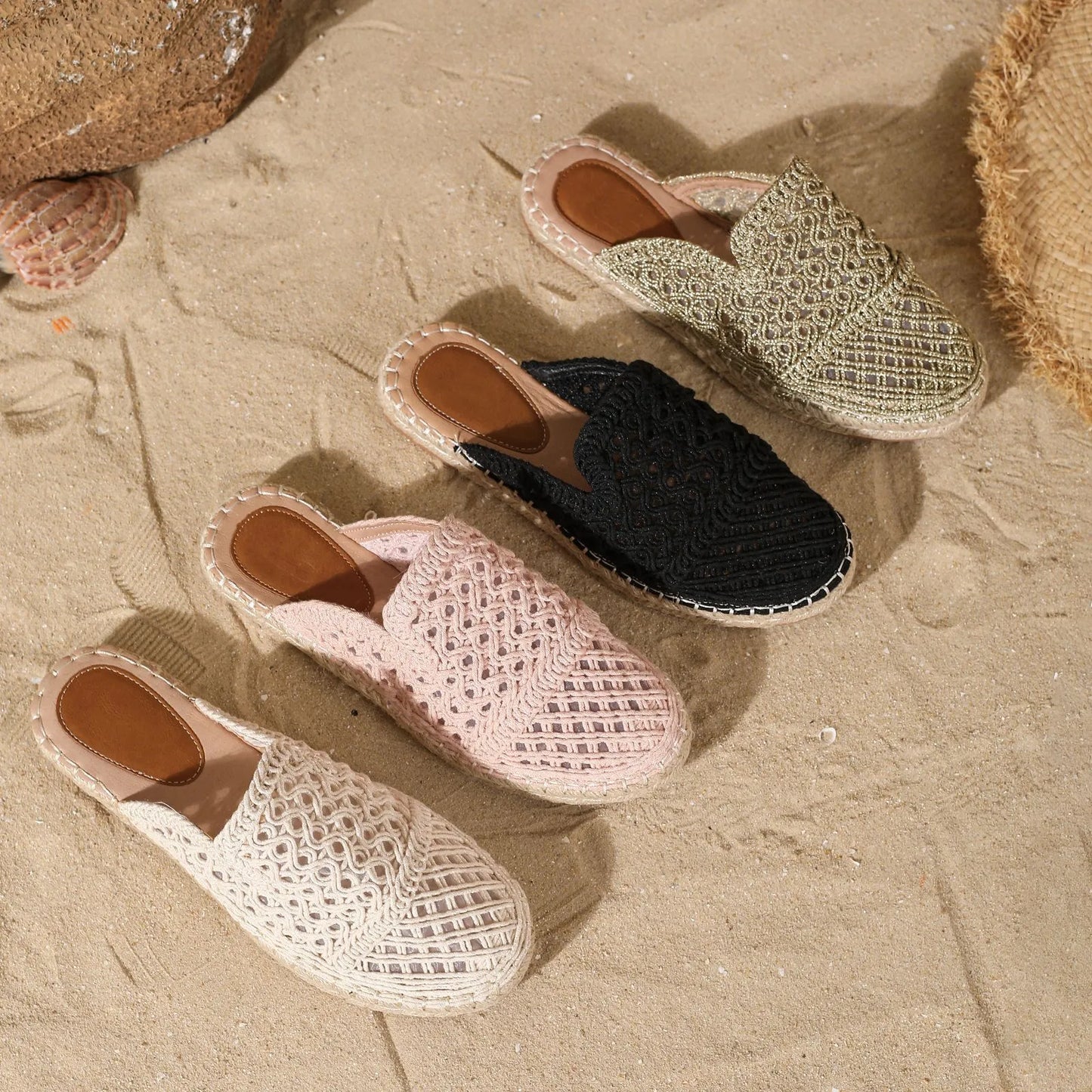 LAILA | Gehaakte Dames Instapslippers Met Espadrillezool – Vrouwelijk, Luchtig & Ideaal Voor Zomercomfort