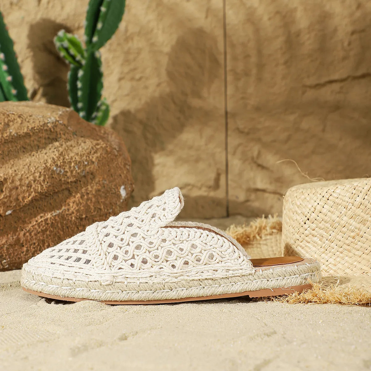 LAILA | Gehaakte Dames Instapslippers Met Espadrillezool – Vrouwelijk, Luchtig & Ideaal Voor Zomercomfort