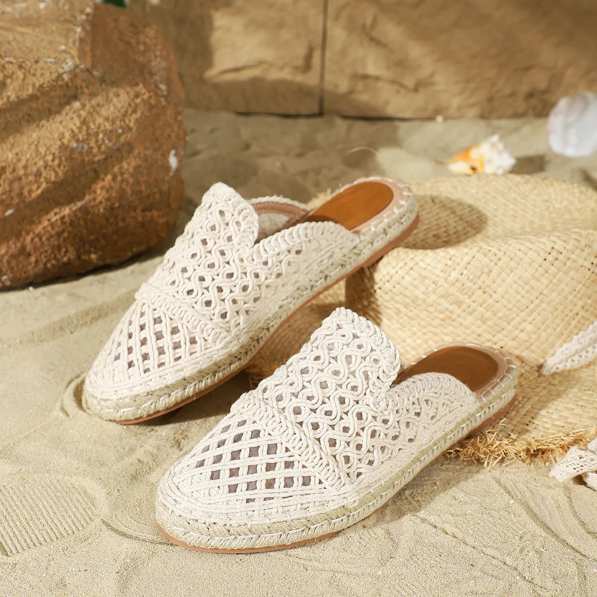 LAILA | Gehaakte Dames Instapslippers Met Espadrillezool – Vrouwelijk, Luchtig & Ideaal Voor Zomercomfort