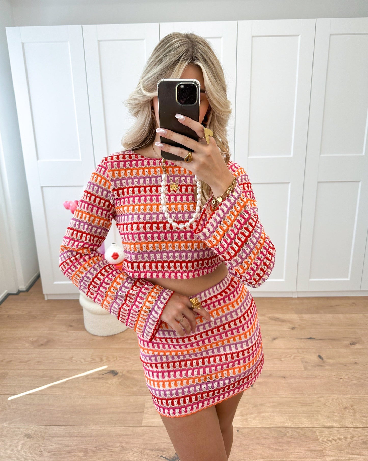 VIONNE | Dames Tweedelige Zomer Set - Getextureerde Top en Rok voor Zomerlooks