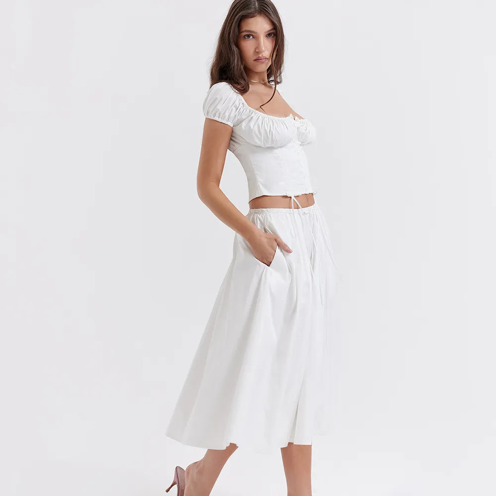 ALBA | Elegante 2-Delige Set Voor Dames - Top + Rok - Stijlvol & Modieus