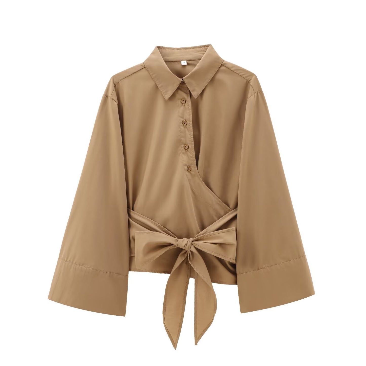 ÉLOÏSE | Elegante Blouse met Wikkelmodel – Statement Mouwen & Verfijnde Uitstraling