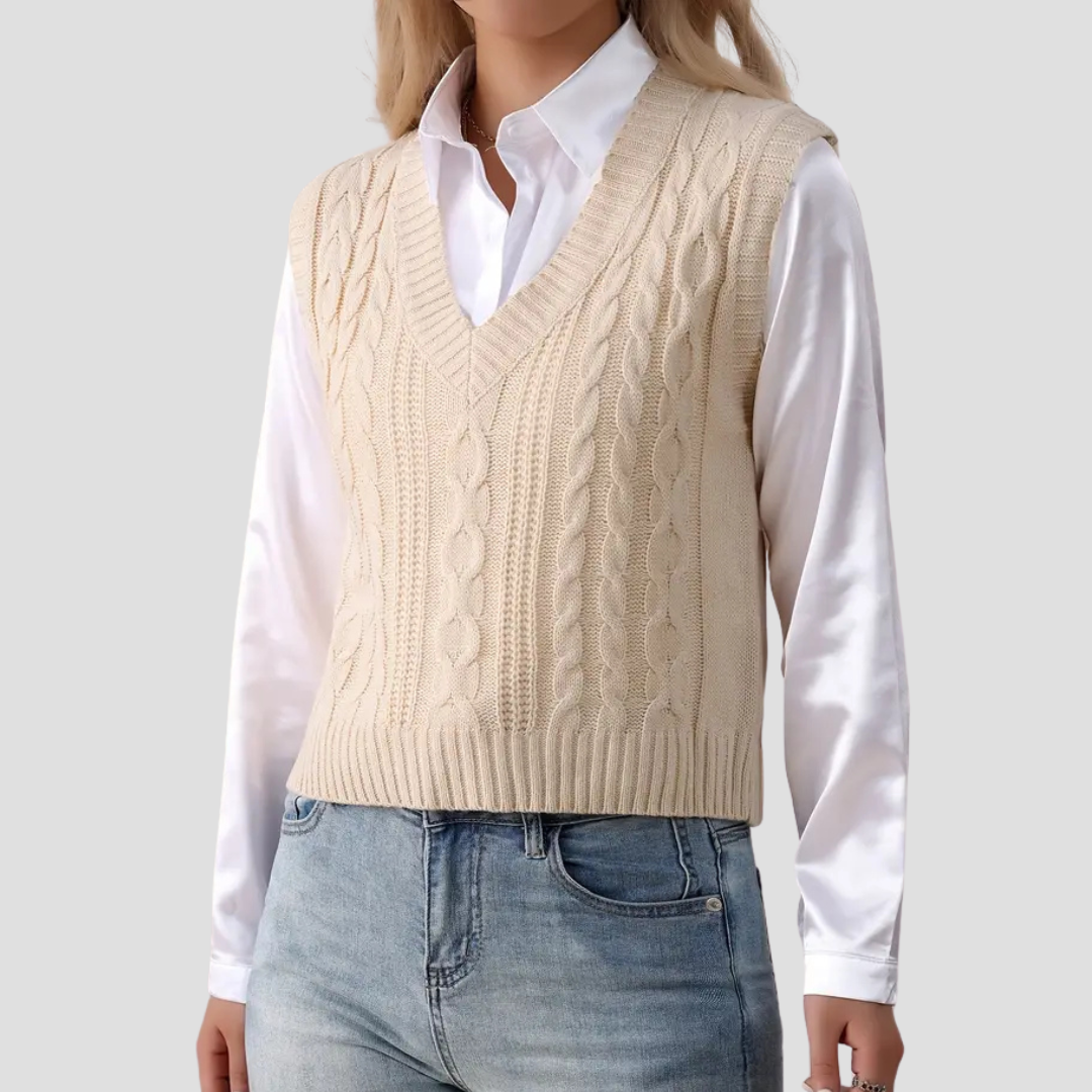V-hals Mouwloze Pullover Voor Dames – De Chicste Layering Essential Voor Elke Outfit