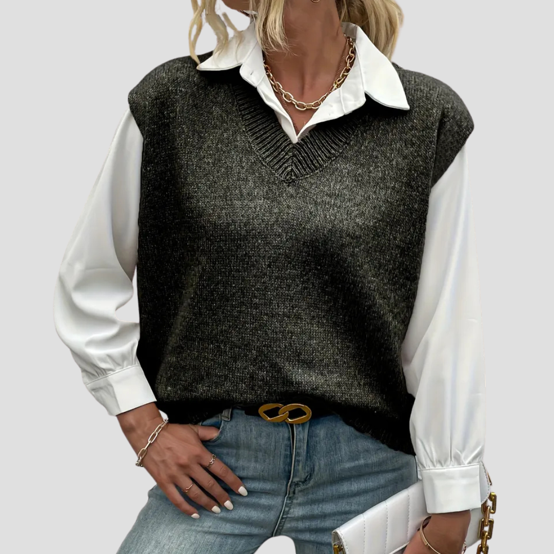 Wollen V-Hals Gebreid Vest Dames – Stijlvol, Warm & Perfect Voor Elke Outfit