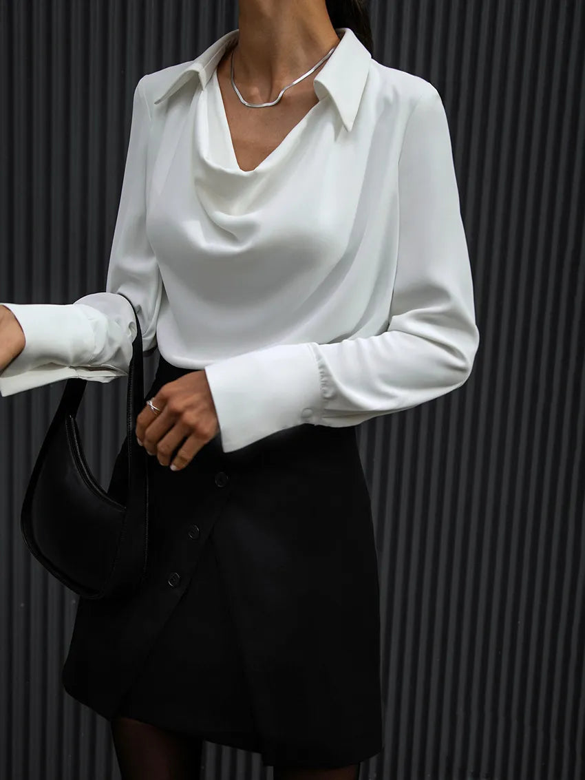 MILANA | Elegante Zijdeachtige Damesblouse – Vrouwelijk, Luxe & Comfortabel