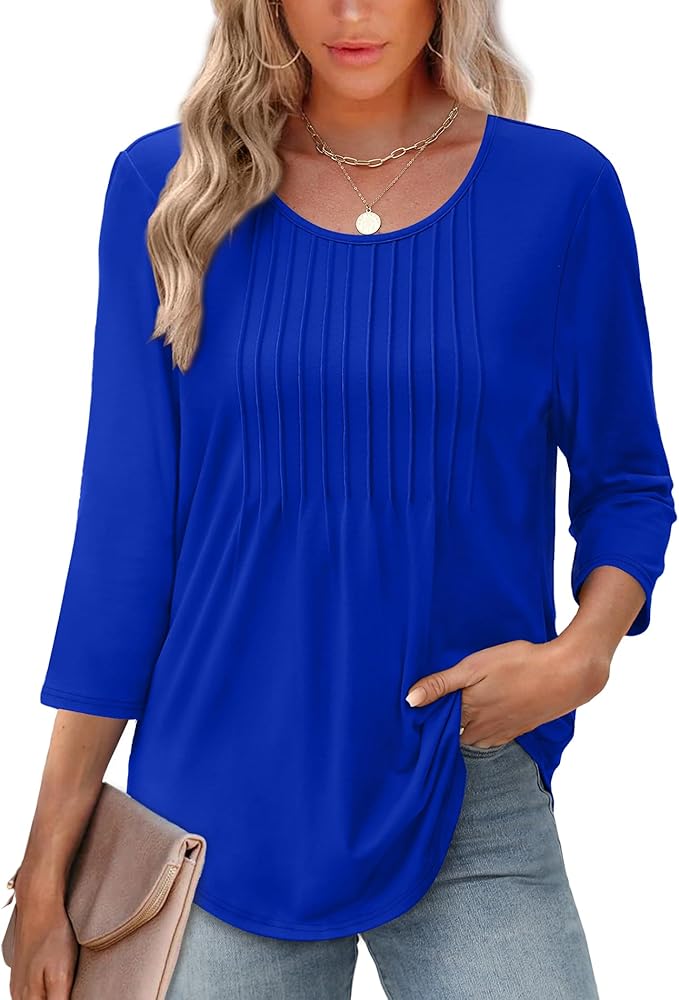 AFKE | Casual Dames Shirt Met Ronde Hals & Verticale Textuur op de Borst - Verfijnd & Comfort