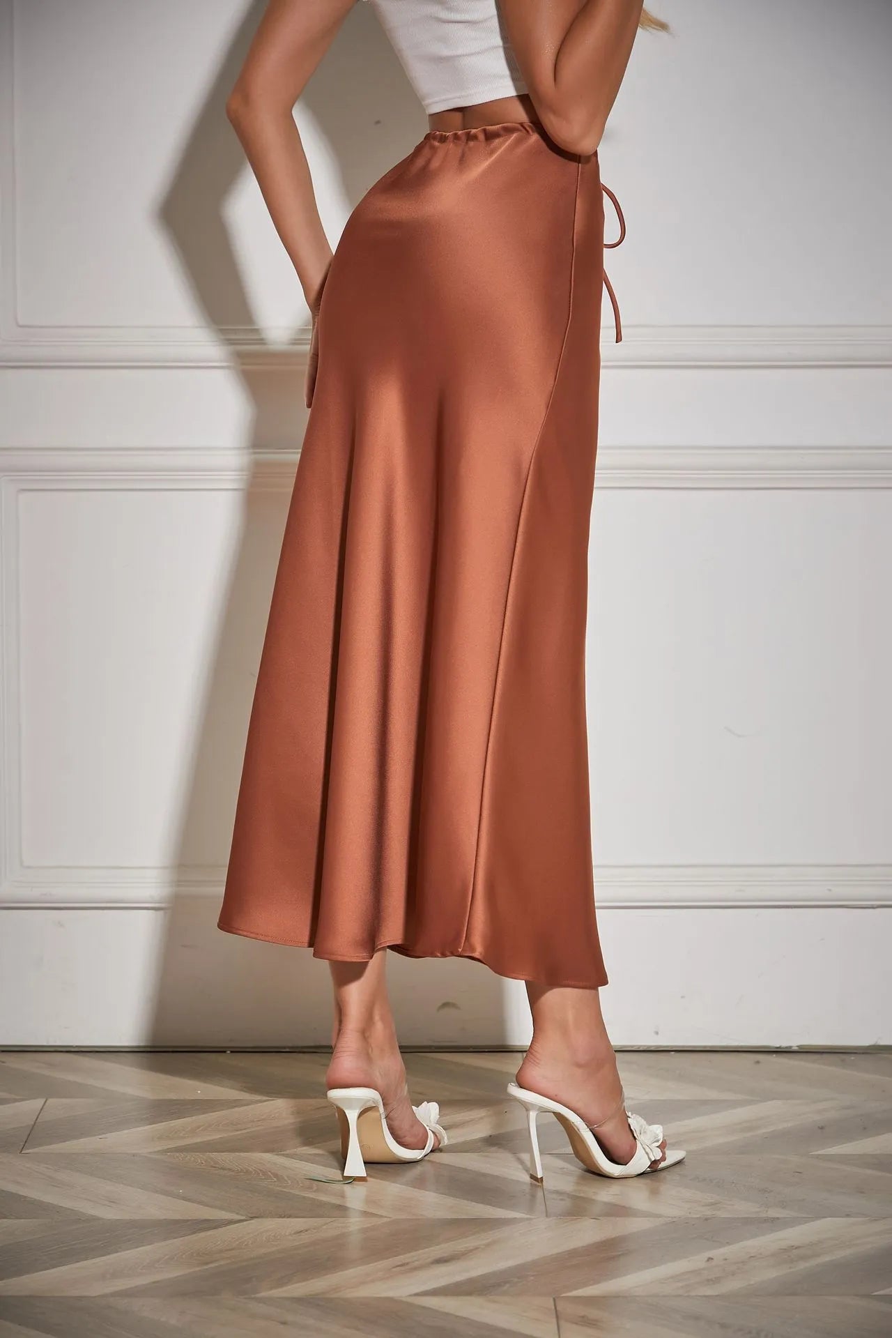 CHERISSE | Luxe Satijnen Dames Rok Met Verstelbare Taille - Zacht, Elegant & Makkelijk te Combineren