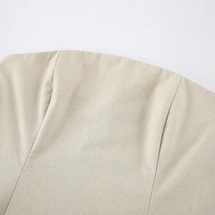 ELODIE | Lange Strapless Jurk Van Linnen-Katoen – Luchtig, Natuurlijk, Elegant