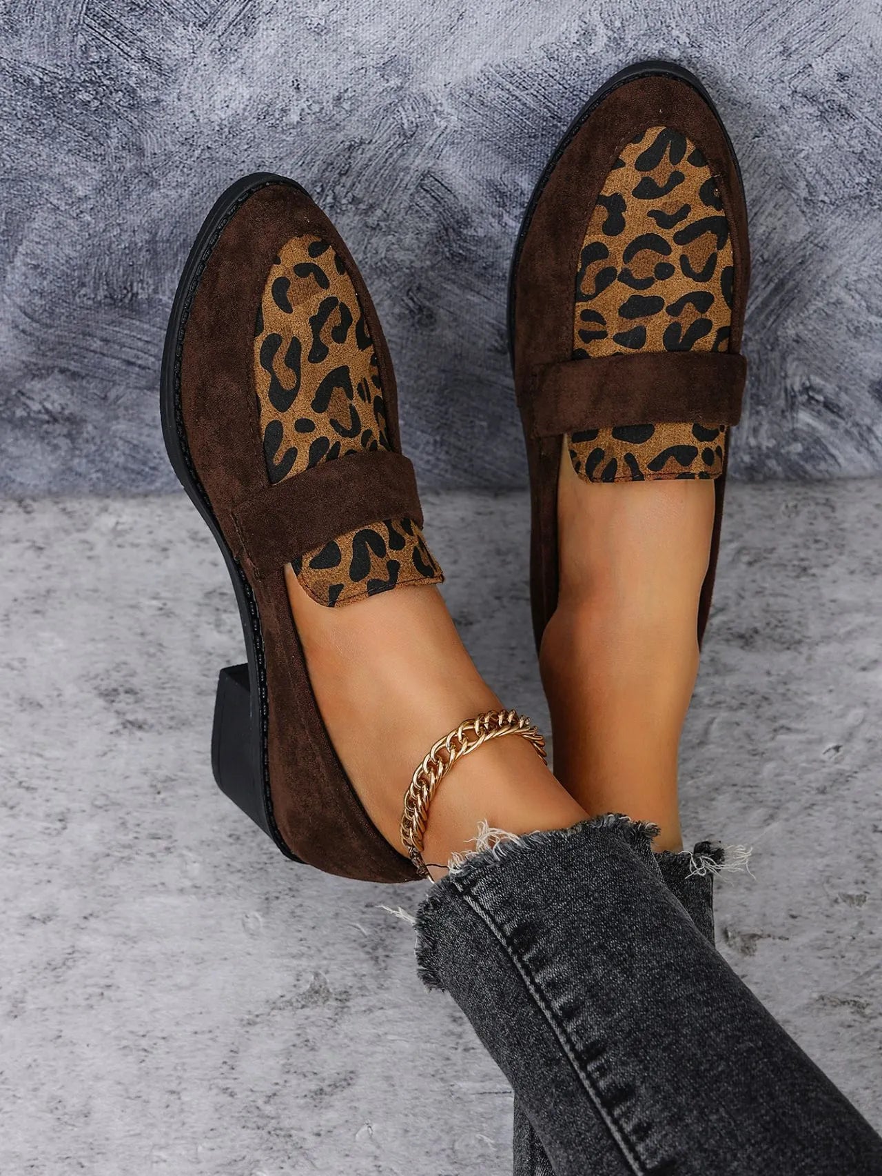 ARIA | Dames Luipaard Loafers Met Hak – Trendy, Comfortabel & Verfijnd