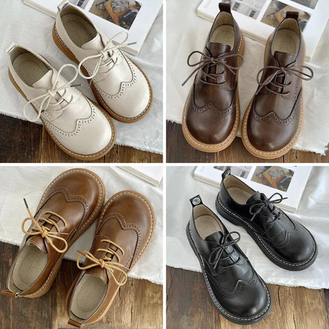 LIZA | Stijlvolle Leren Retro Dames Schoenen – Klassiek, Comfortabel & Veelzijdig Voor Elke Gelegenheid