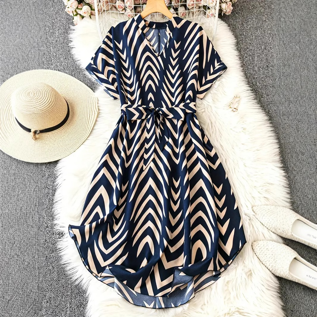ODETTE - Dames Midi Shirtjurk met Ceintuur en Zakken