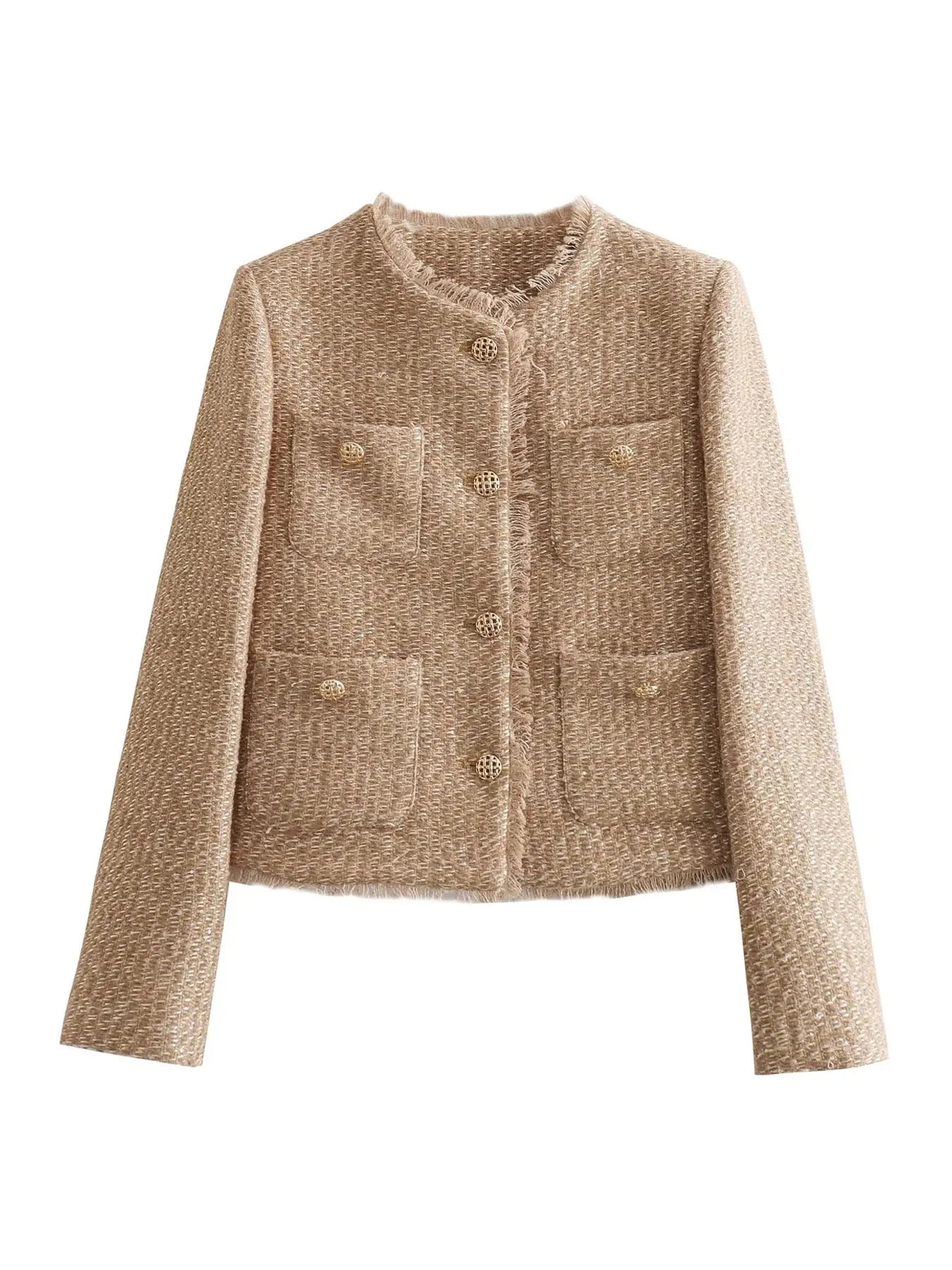 JOAN | Klassiek Dames Jasje Van Luxe Tweedstof - Tijdloos, Elegant & Klasse