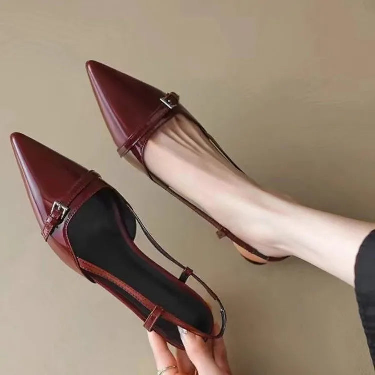 HAZEL | Klassieke Puntige Slingback Hakken Met Glans Lak - Elegant, Chic & Comfortabel