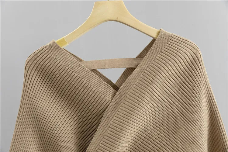 ILONA | Gebreide Joggerset Voor Dames Met Gekruiste Damestrui – Flatterend, Comfortabel & Casual-Chic Voor Elke Dag