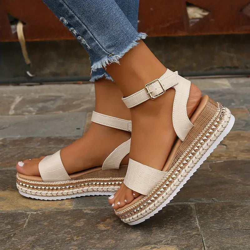 EVI | Elegante Dames Sandalen Met Stevige Zool & Gespsluiting - Stijlvol, Luchtig & Comfortabel