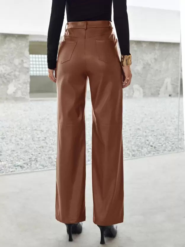 MEREL | Tijdloze Leren Broek Met Moderne Snit Voor Dames - Stijlvol & Elegant