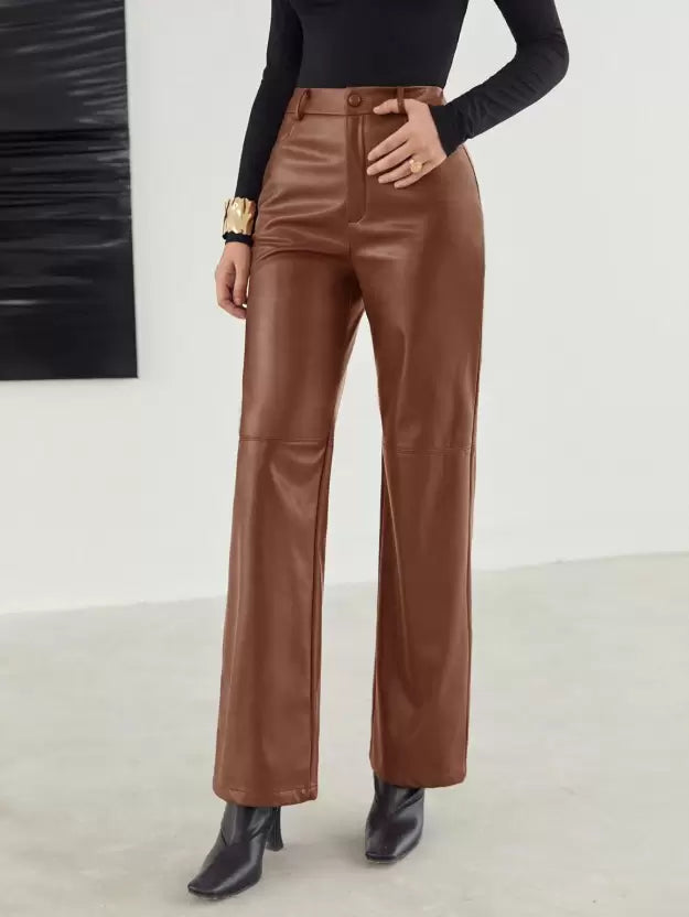 MEREL | Tijdloze Leren Broek Met Moderne Snit Voor Dames - Stijlvol & Elegant