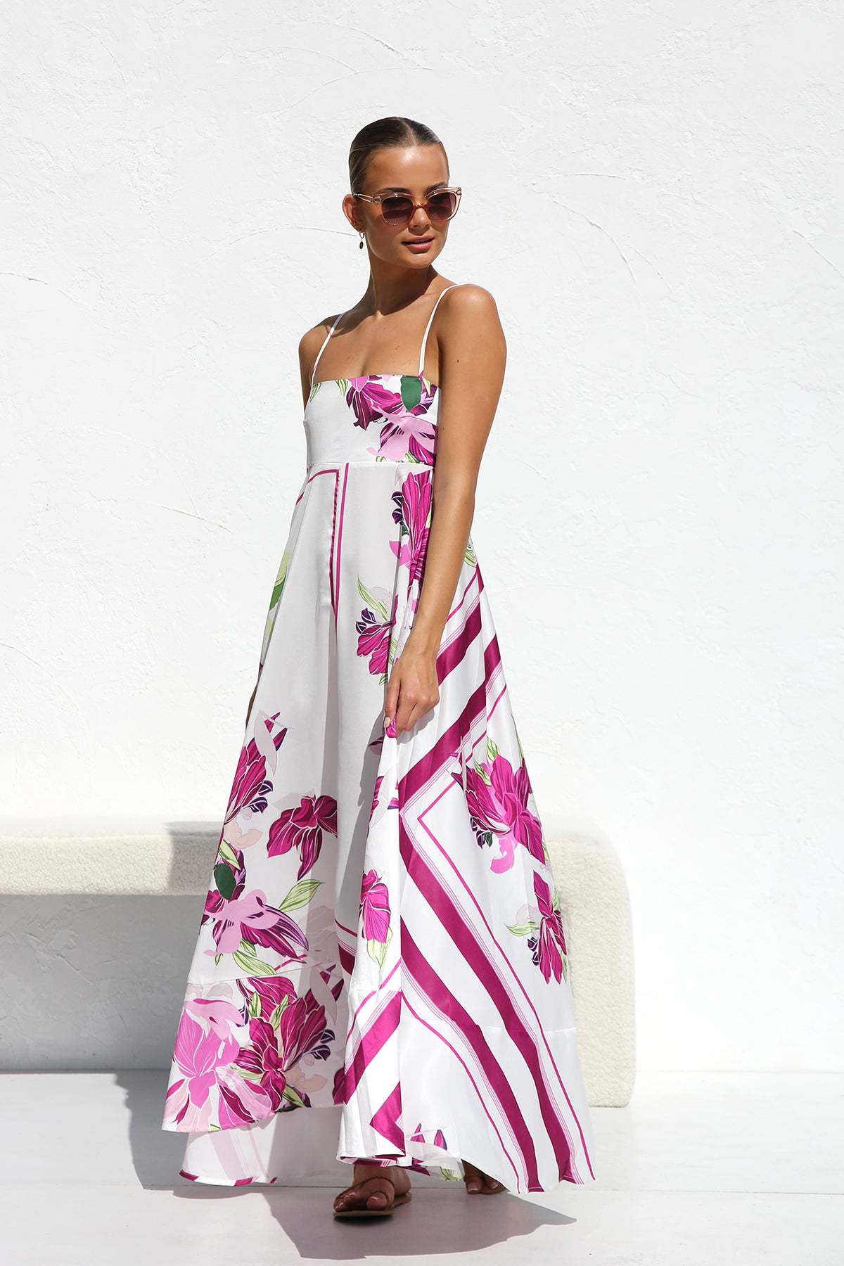 CHANTAL | Zomerse Maxi Jurk Voor Dames Met Grafische Print - Ibiza Style & Comfortabel