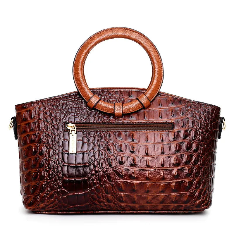 RAISA | Luxe Tas Vintage Tas Met Croco Textuur - Klassiek & Modieus