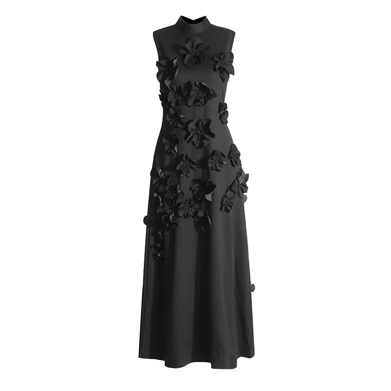 ANNICK | Maxi Jurk Voor Dames Met 3D Bloemen Design - Elegant & Stijlvol