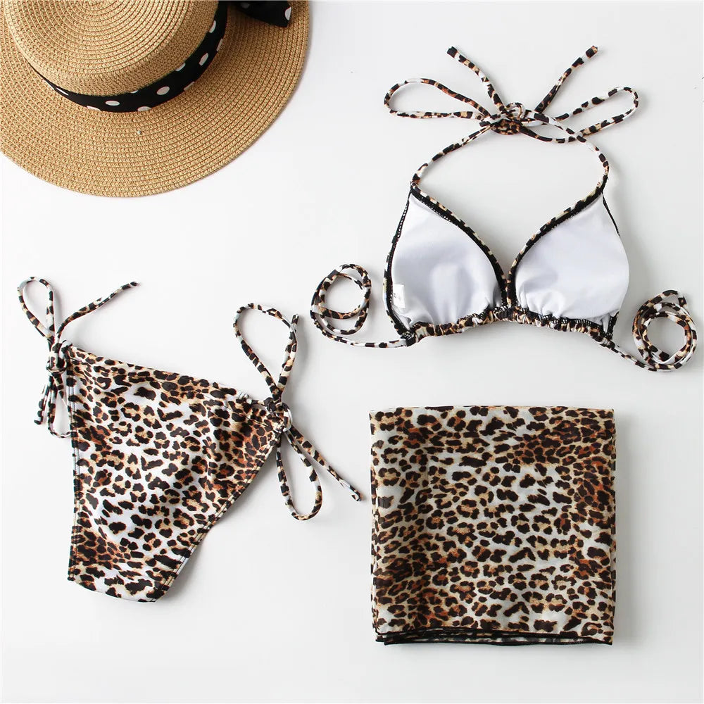 SORAYA | Luxe Luipaard Bikini Set Voor Dames - 3-Delig