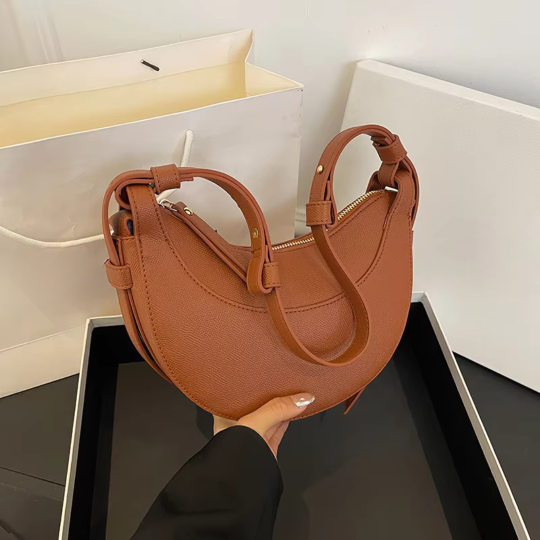 FLOOR | Luxe Halvemaan Schoudertas Voor Dames In Elegant Design – Verfijnd, Tijdloos, Veelzijdig