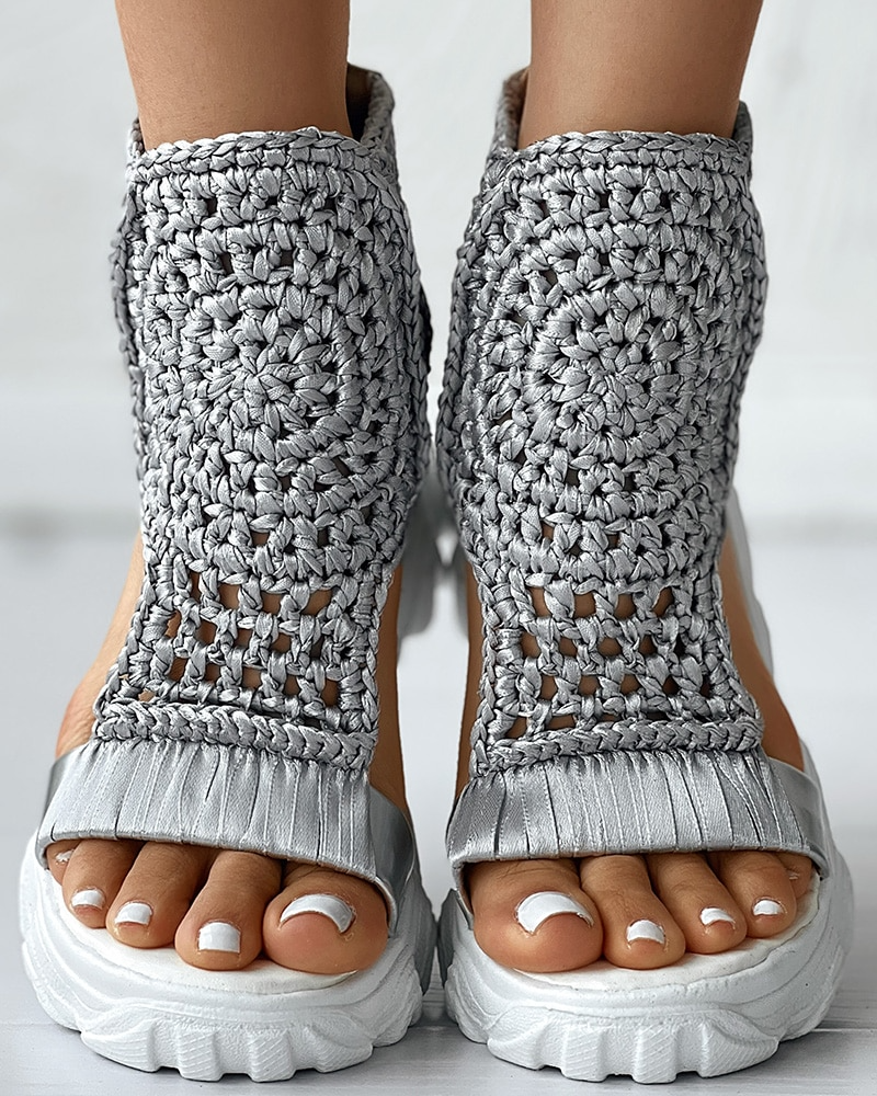NAIRA | Gevlochten Dames Platform Sandalen - Stevig & Zomers